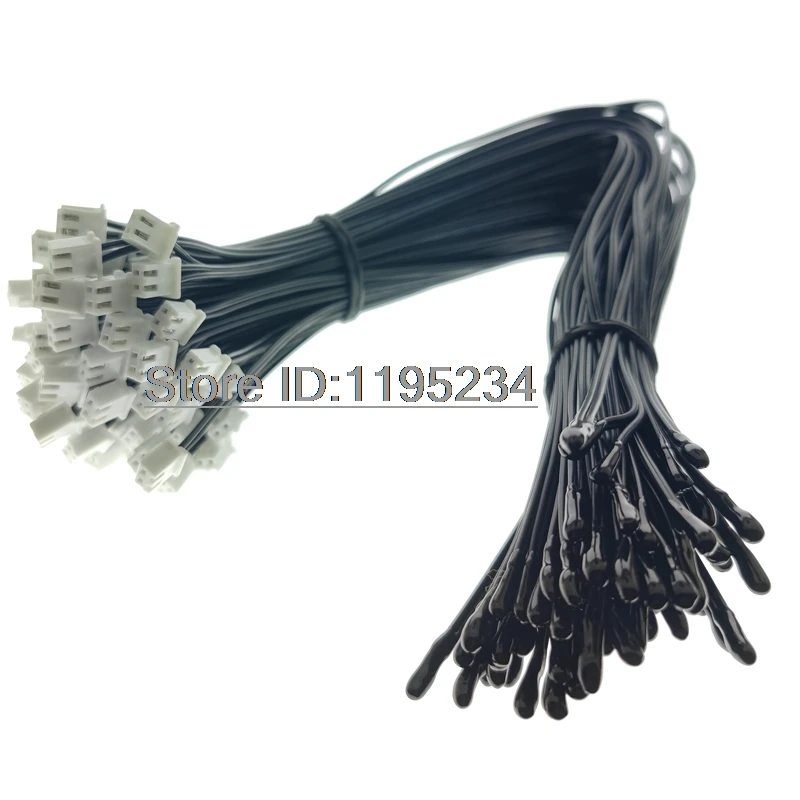 100Pcs 10K B3950 Ntc Thermistor Temperature Sensor Resin Head 4MM  Length 10CM 20CM 30CM 50CM 1M 2M TIN XH2.54 Plug