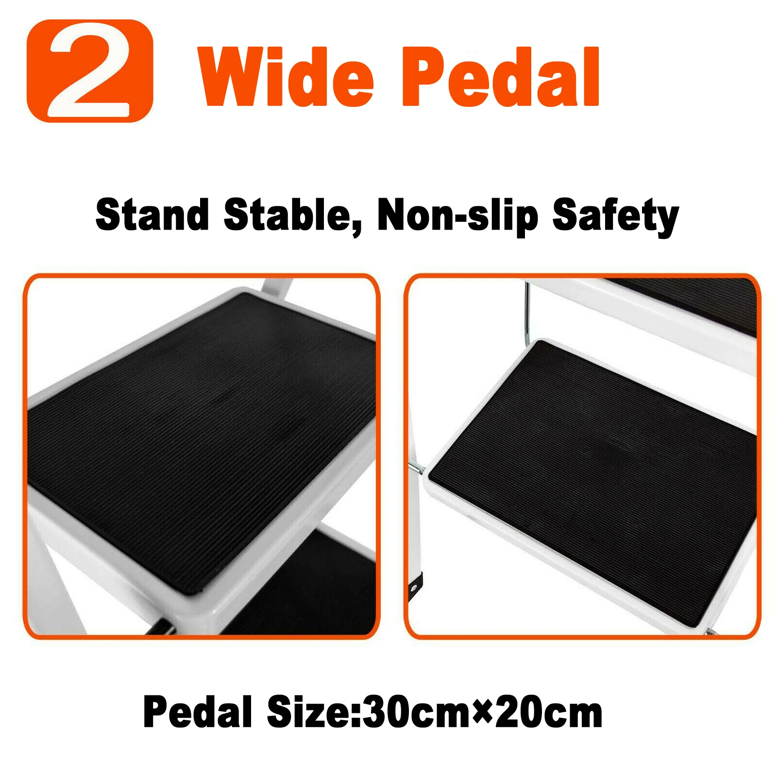 3-Stufen-Leiter mit Handlauf, klappbare Trittleiter, tragbare Stahl-Trittleiter für die Küche zu Hause, 150 kg Tragkraft, einfach zu verstauen