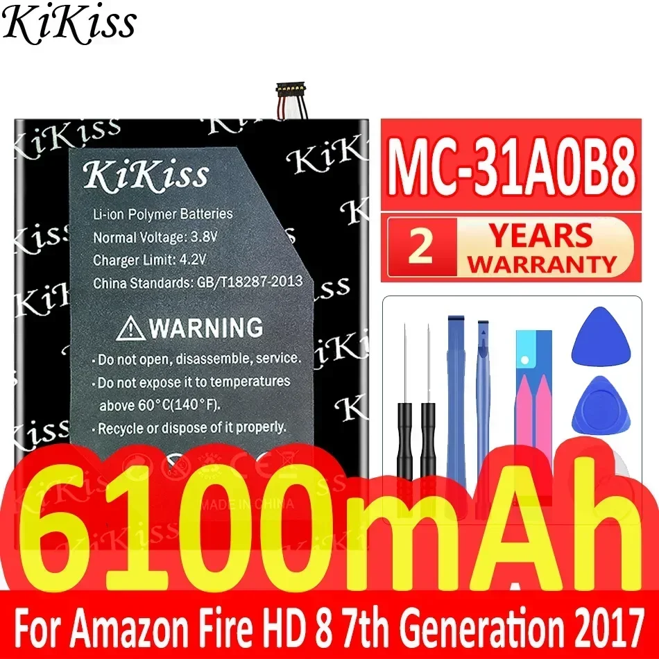 KiKiss Battery 6100mAh MC-31A0B8 For Amazon Fire HD 8 7th Generation 2017 Release SX034QT