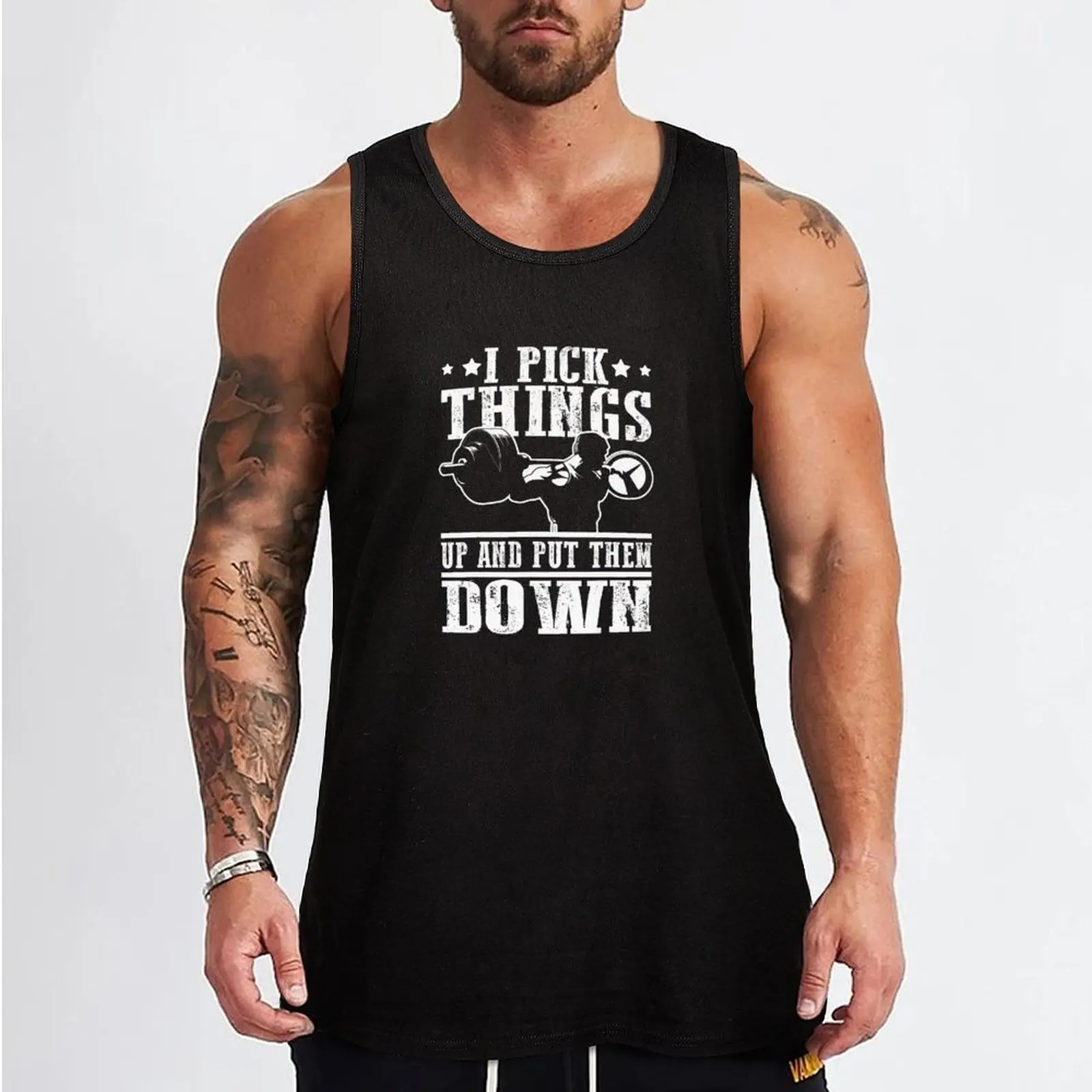 Funny I Pick Things Up And Put Them Down Bodybuilding Tank Top gym shirts bodybuilding man clothes for men t-shirts for men