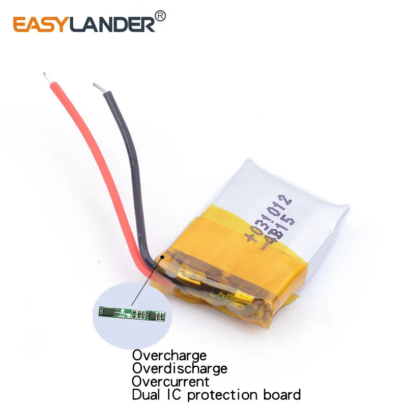 3.7V 30mAh 301012 Rechargeable Lithium Li-ion Li Polymer Battery For Mp3 Mp4 PAD DVD DIY bluetooth headephone 031012