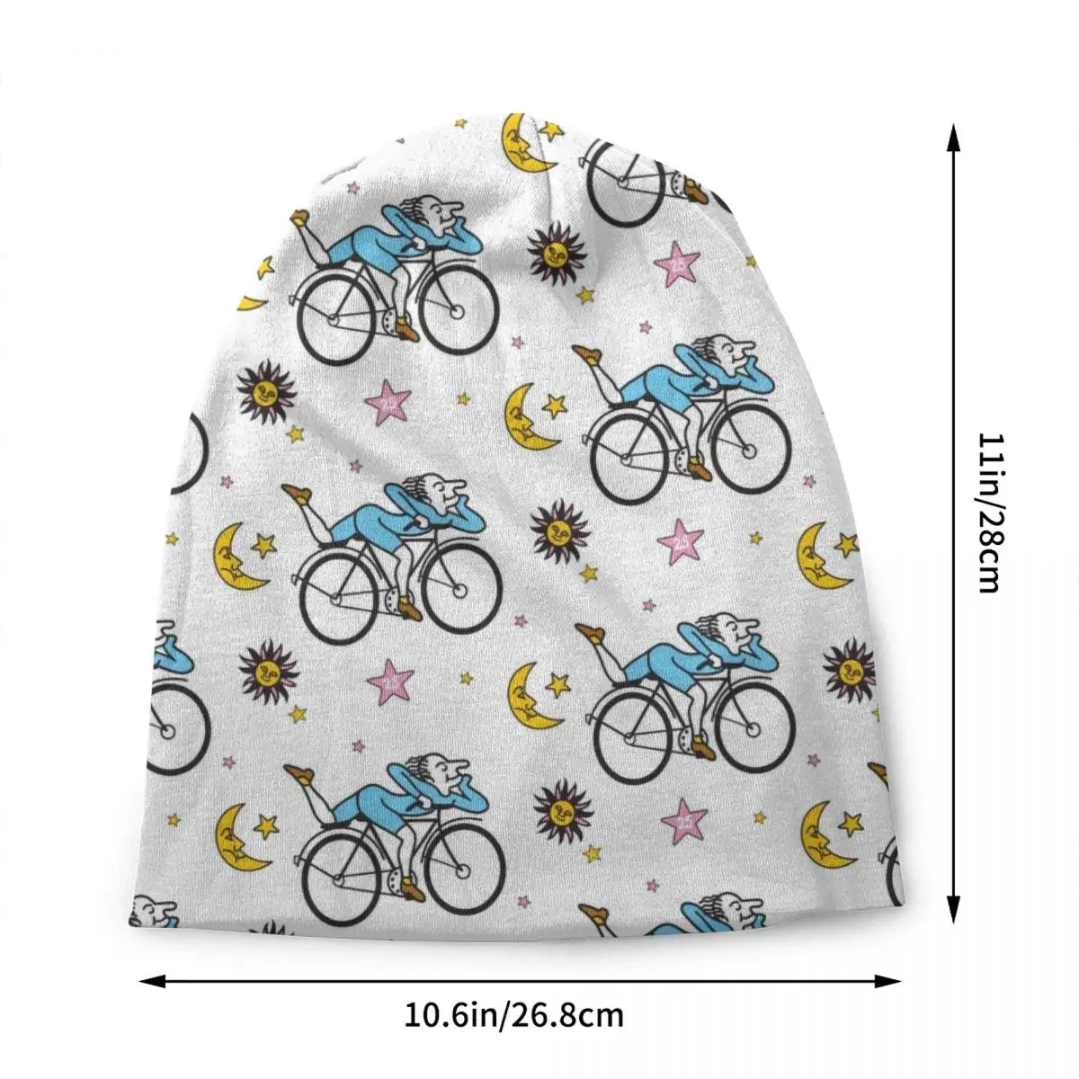 Albert Hofmann Bicycles Day LSD 1943 Pattern Skullies Beanies Caps  Knitting Hat Acid Blotter Party Bonnet Hats Outdoor Ski Cap