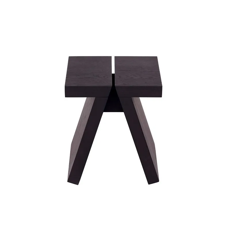 Creative modern solid wood shoe changing stool red casual low stool entrance shoe sitting stool