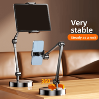 Adjustable Height Telescopic Phone Stand 360° Rotate Portable Tablet Stand Stable Base Metal Desktop Phone Holder