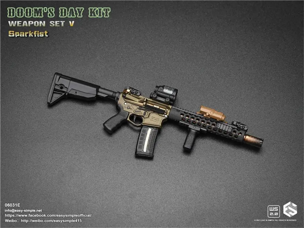 Big Sale 1/6 EASY&SIMPLE ES 06031 Main Weapon AR Version E PVC Material Clips Not Real For Fans Collect 12” Doll Figure DIY