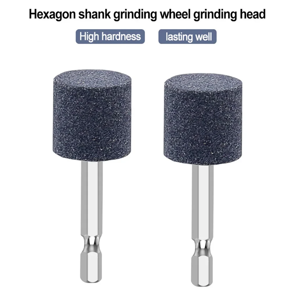 Sharpening Head Grinding Head Brown Corundum Cone Grinding Wheel Hexagonal Shank Portable Grinding Drill Tool Sharpening Head