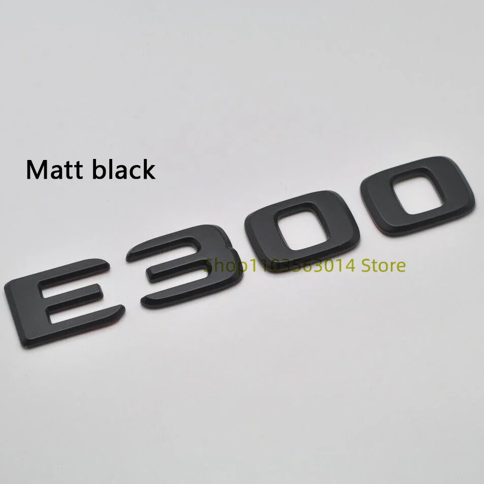 Black Silver Letters E200 E260 E300 E400 E220d E350e E300de 4Matic ABS Emblem for W213 Car Trunk Sticker