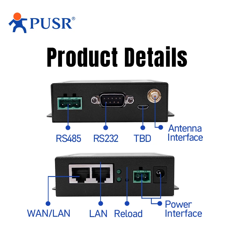 Industrial 2 ports Serial RS232 RS485 to WIFI Converter supports modbus RTU to TCP USR-W630