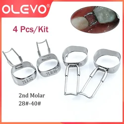 OLEVO 4 Pcs Dental Orthodontic Band and Loop Preformed Space Maintainer Regainer Ortho 2nd Molar 28#-40# Dentistry Material