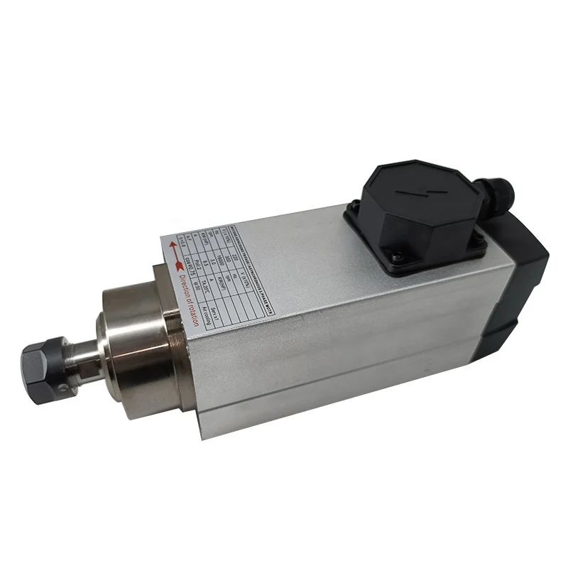 High Speed Square AC 220 380 V 3.5kw 4kw Air Cooled Er25 3500w 4000w Spindle Motor For CNC Machine