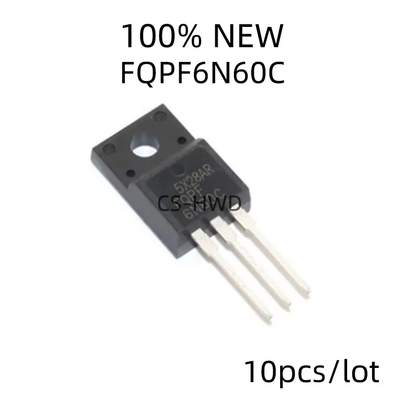 10pcs/lot FQPF6N60C 6N60C 6N60 MOSFET 600V 6A N-Channel transistor TO-220F new original