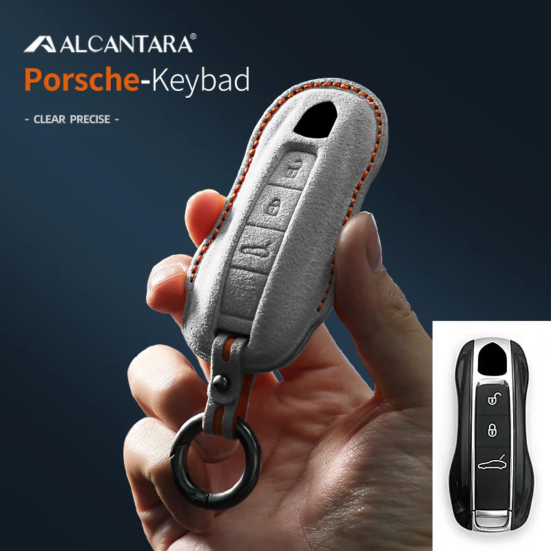 Alcantara High-quality Car Key Case Cover For Porsche Panamera Spyder Carrera Macan Cayman Cayenne 911 970 981 991 Accessories