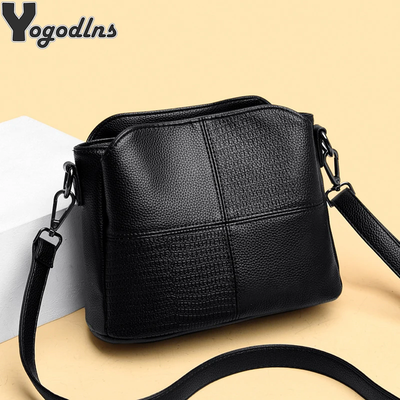 Retro Bucket Shoulder Crossbody Bags For Women Solid Color PU Leather Ladies Messenger Bags Luxury Designer Small Handbags