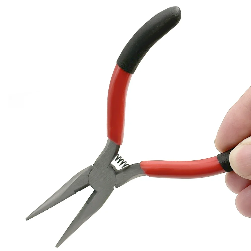 Needle Nosed Pliers 5 Inch DIY Hand Prebuilt Coil Wire Long Nose Pliers Portable Durable Steel Repair Tool