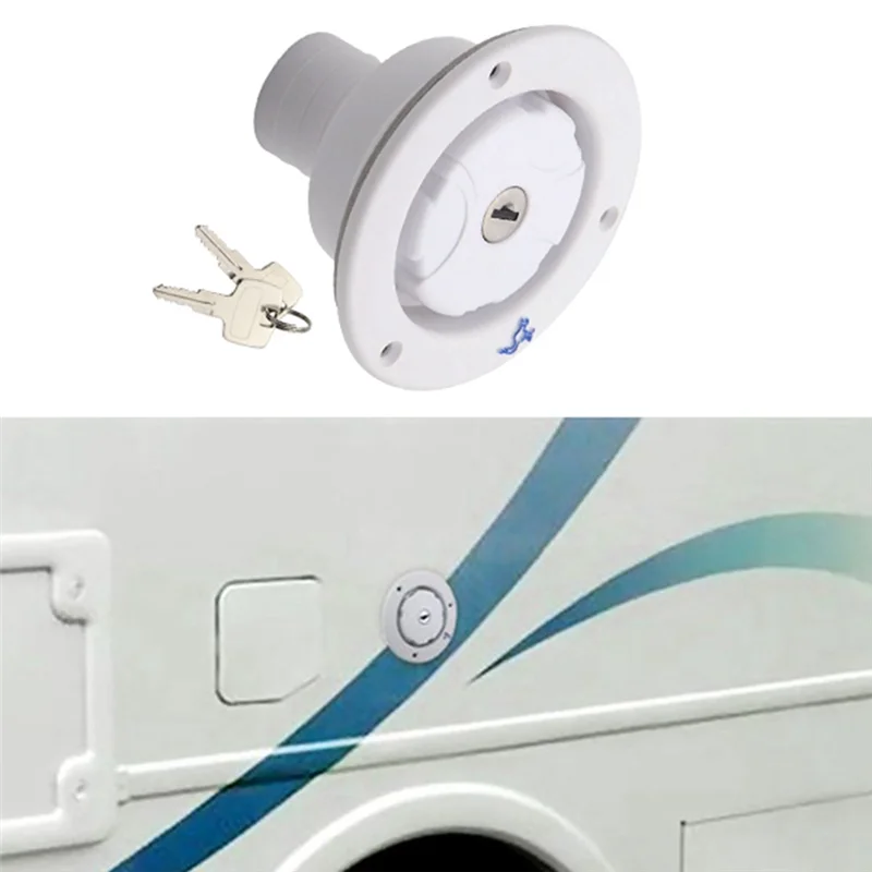 A45F-물 탱크 용 잠글 수있는 필러 넥 캐러밴 신선한 물 채우기 해치 입구 캠핑카 트레일러 탱크 캡 RV 액세서리