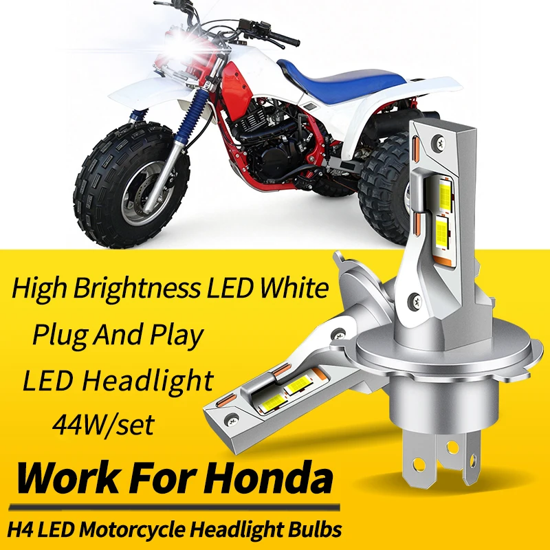 1PC/2PCS H4 HB2 Motorcycle LED Headlights Bulbs High Low Beam Canbus For Honda ATC200X 1983 1984 1986 1987 60W Moto Accessories