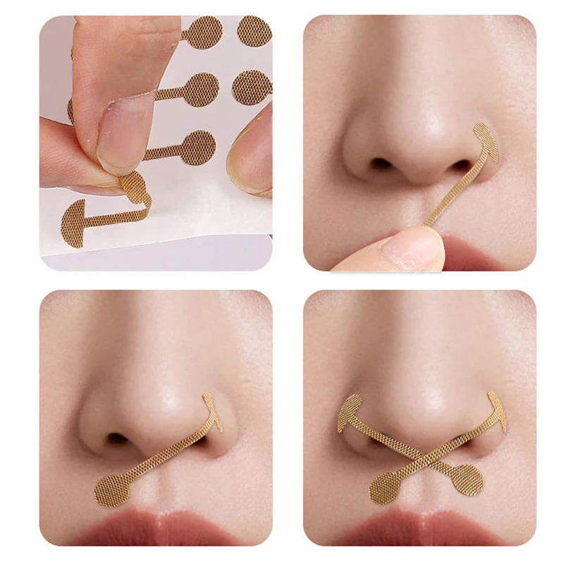 New 20-200Pcs Dumbbell Nose Tip Patch Contouring Nose Patch Disposable Nude Thin Nasal Strips Narrow Beauty Nose Stickers