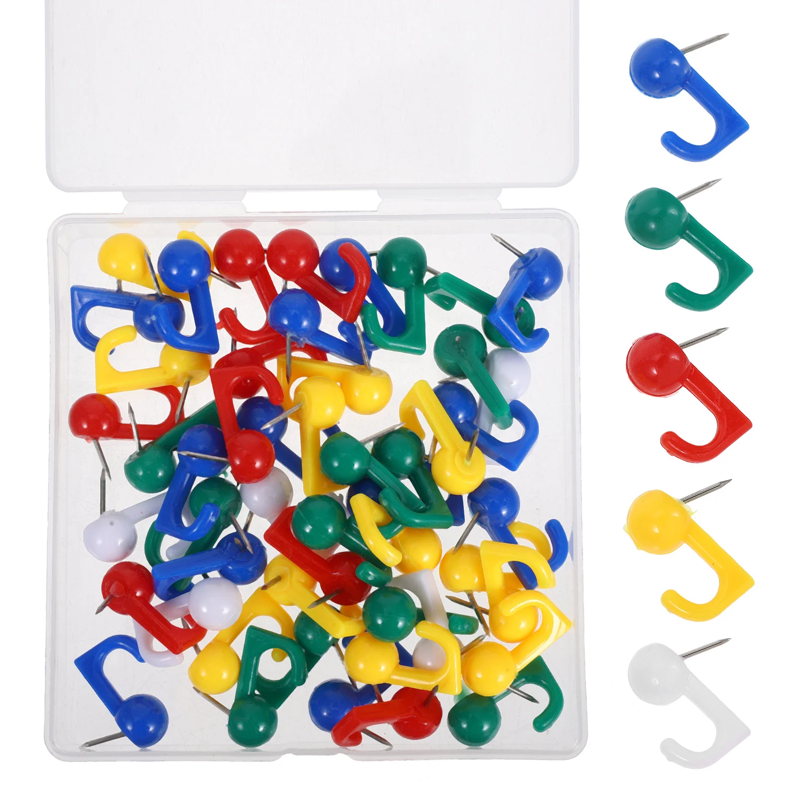 

50Pcs Push Pin Hooks Versatile Wall Hangings Decorative Thumb Tacks Picture Hanging Tacks Cork Board Hooks Picture Hanging Tool