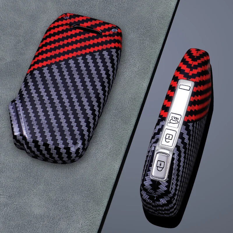 Carbon Fiber Car Key Cover Fob Case Shell for Kia K3/K5 DL3/K7/K8 GL3/Sorento MQ4/KA4 Carnival/Sportage NQ5/Niro SG2/Seltos/EV