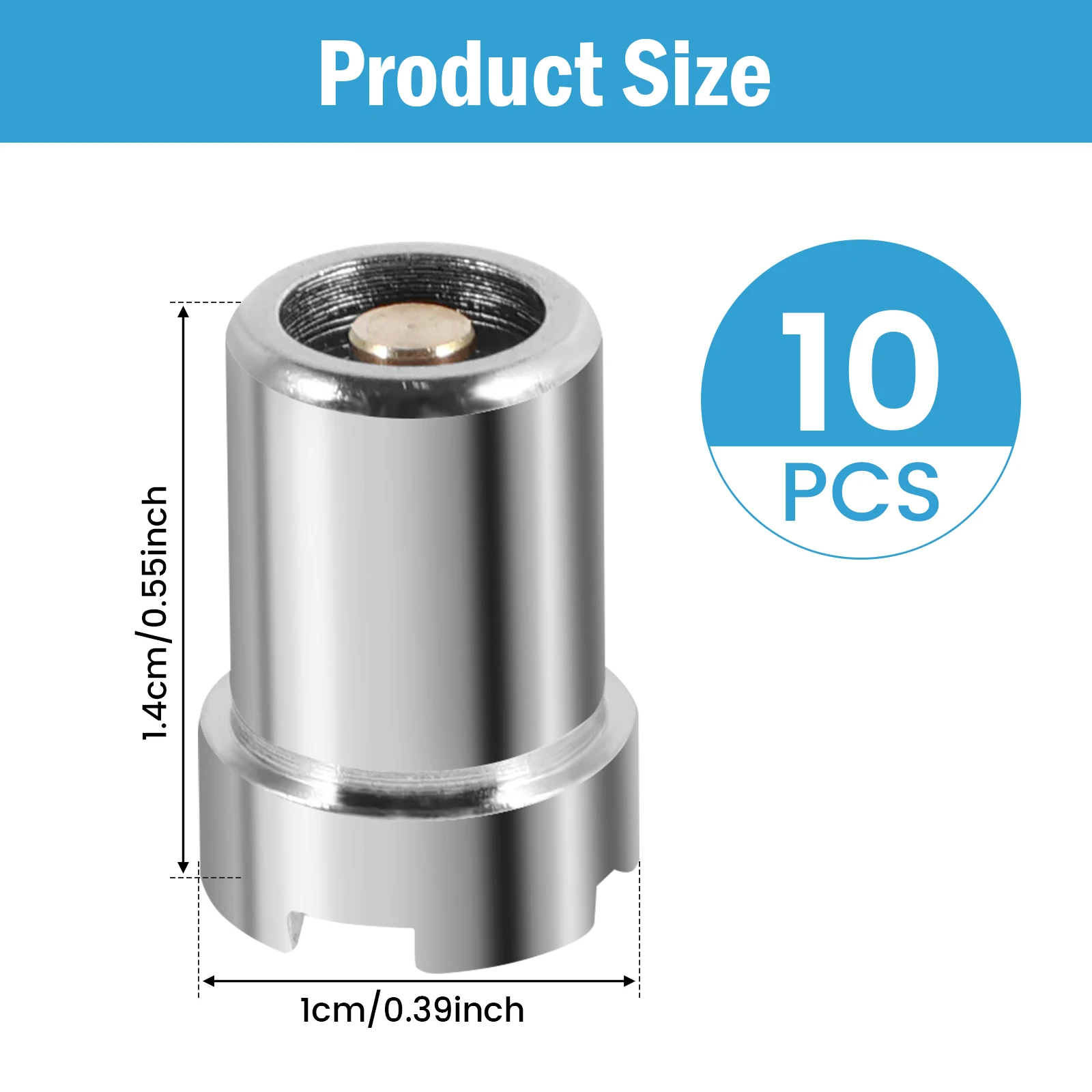 Imagem -02 - Conversor Magnético de Parafuso para Conexão Adaptador Roscado Aço Inoxidável 510 Ring Mod Converter 10 Pcs