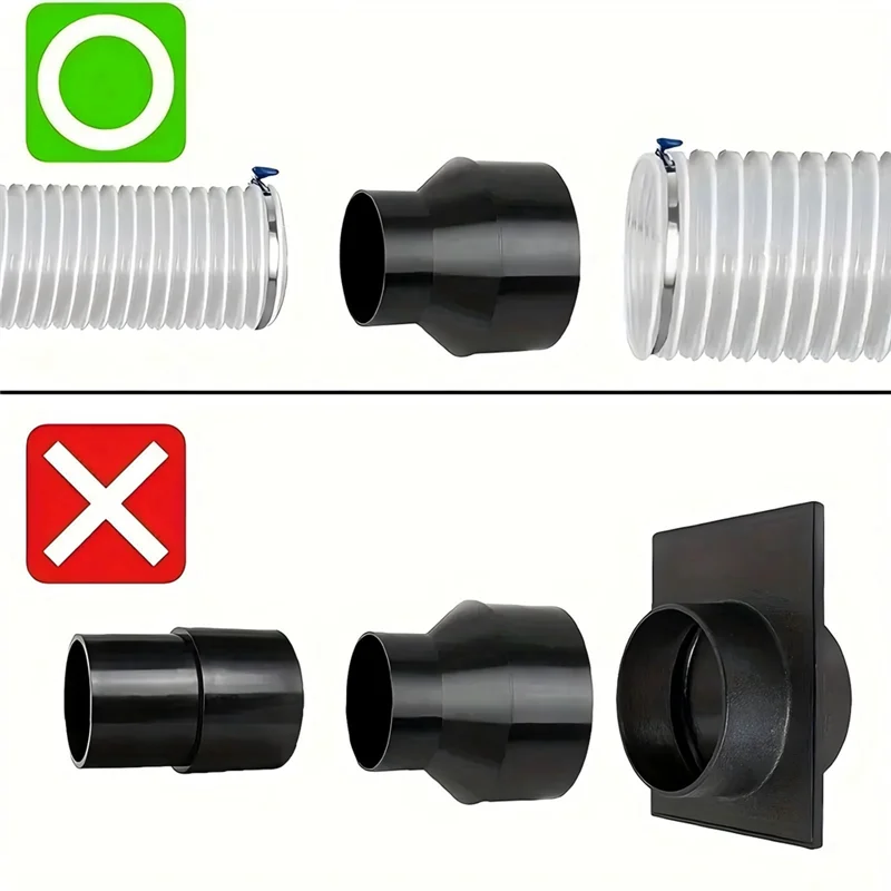 A74E-For Dust Collection Fittings For Dust Collection Hose 2Pcs 70136 4Inch Hose To 2-1/2 Inch Hose Cone Reducer