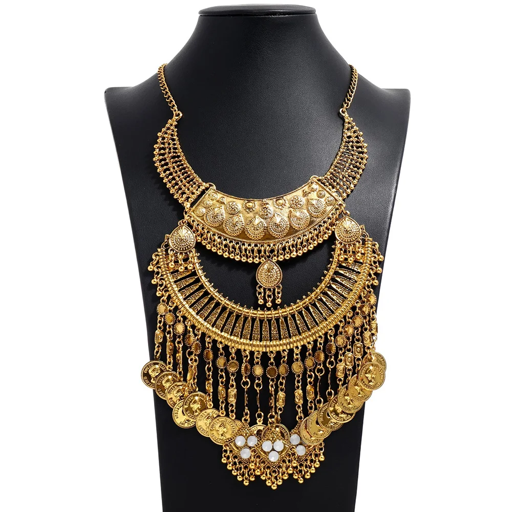 LZHLQ Women Necklace Vintage Statement Necklaces Pendants Bohemia Tassels Jewelry Accessories