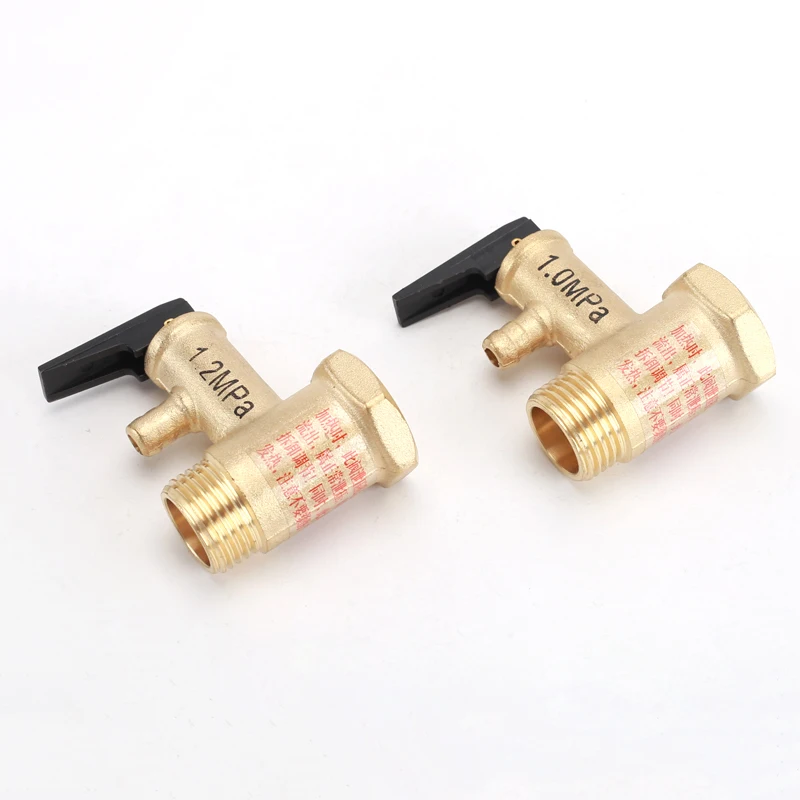 Valvola di sicurezza 3/4 "1/2" per scaldabagno con interruttore maschio femmina giunto in rame raccordo unidirezionale valvola di ritegno limitatrice di pressione