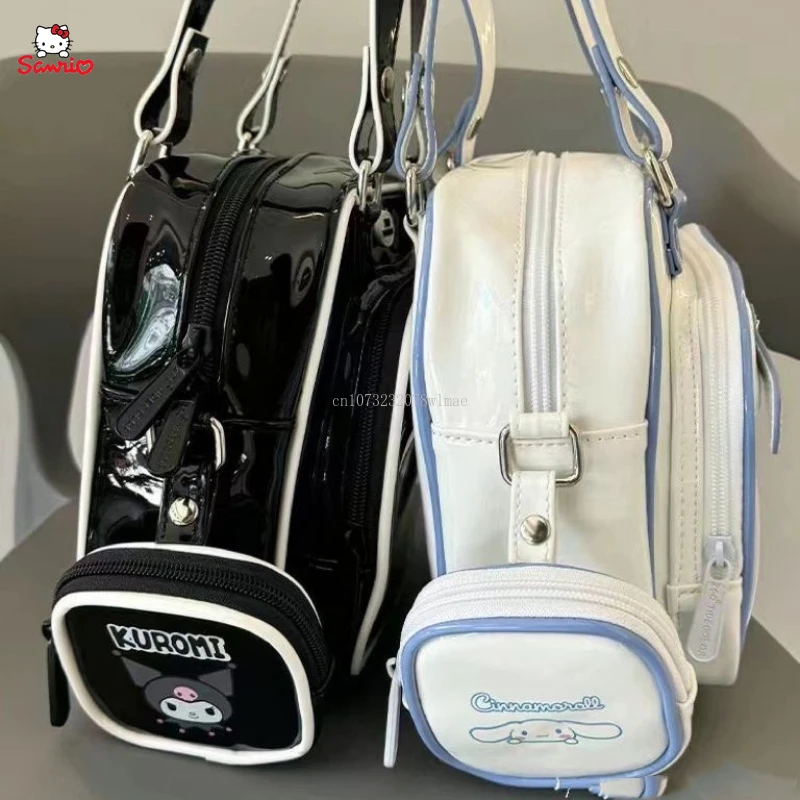 Kawaii Sanrio Kuromi Cinnamoroll Ita Bag for Women PU Transparent Pocket Itabag Japanese Harajuku Y2K  Preppy Bag Shoulder Bags