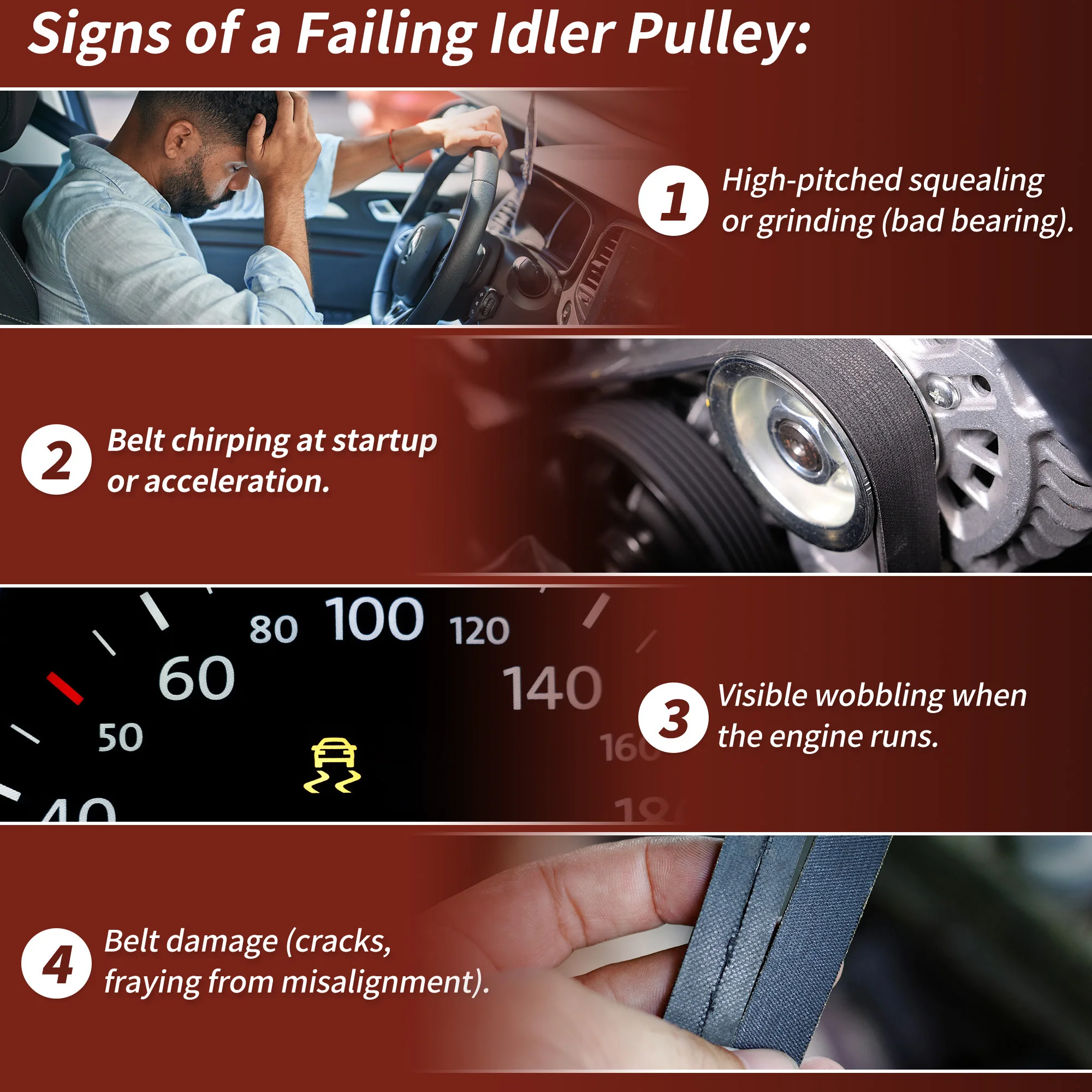 UXCELL No.23770AA070 poulie de renvoi de courroie d'entraînement accessoire pour Subaru Forester Impreza WRX