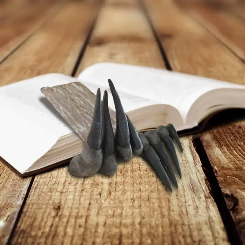 

‌Spooky Book Accessory‌ - Unique Devil Claw Resin Tabs for Reading