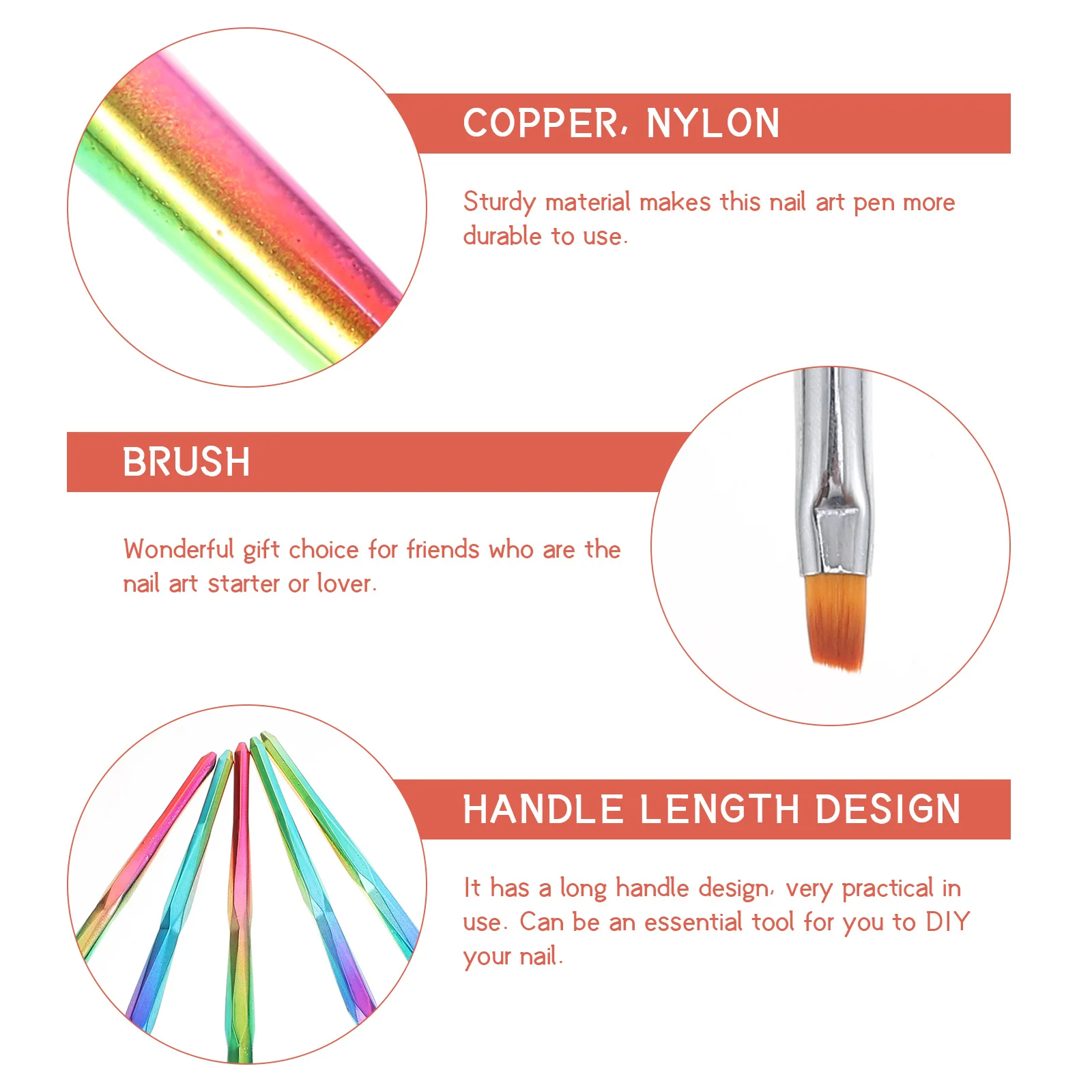 

12Pcs Nail Art Brush Tool Long Handle Sturdy Nail Painting Pen Creative Manicure Salon Supplies Manicure Brush