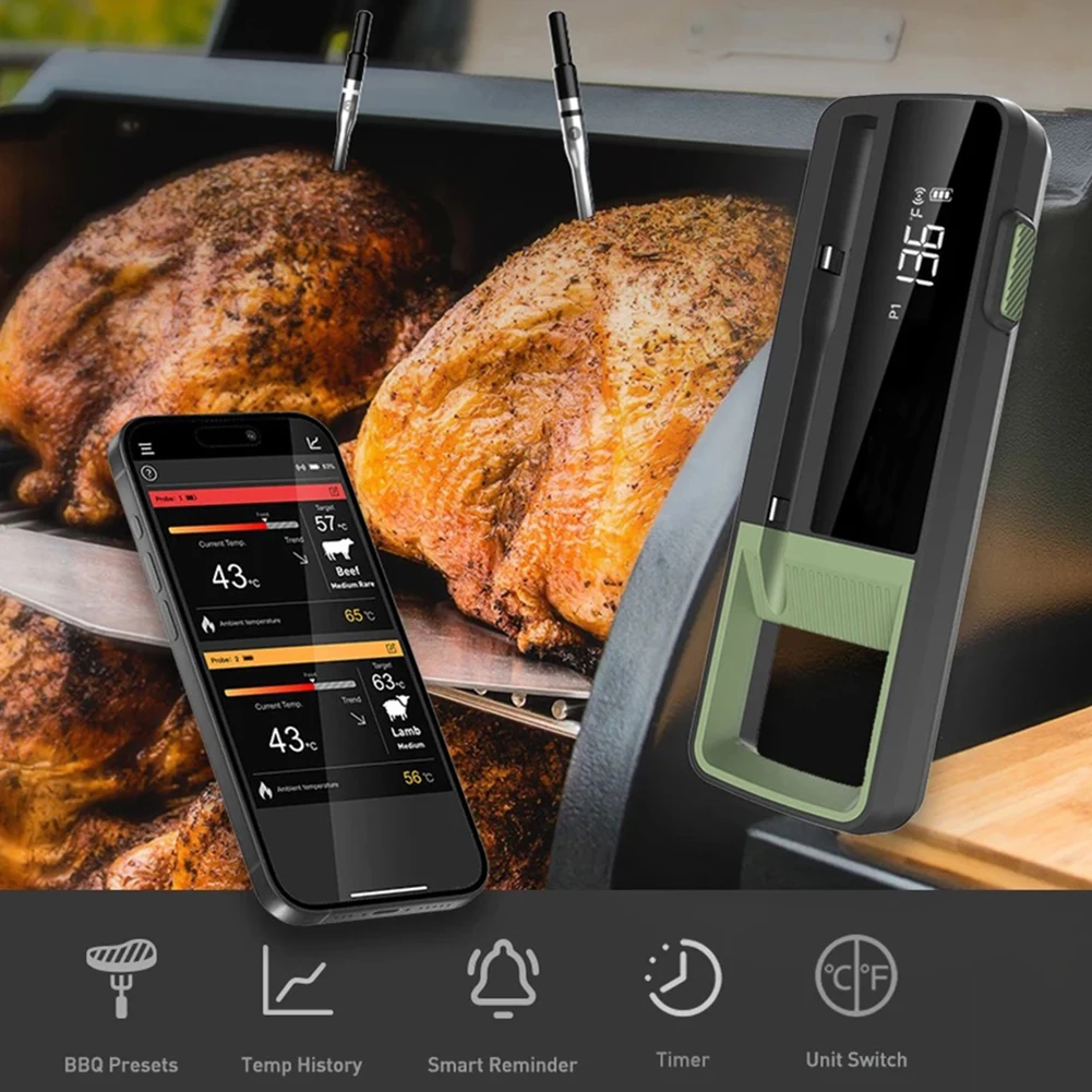 

1/3pc BBQ Preset Grill Thermometer Stainless Meat Thermometer Digital-Instant-Read With High Accuracy For Grill BBQ Oven Kitchen