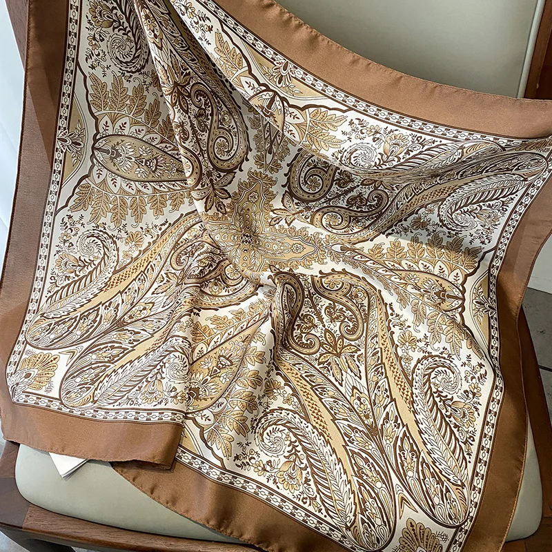 New Paisley Print Square Scarf Soft Satin Silk-like Thin Neck Scarf Mature Style Bandana Sunscreen Headscarf For Women 2026