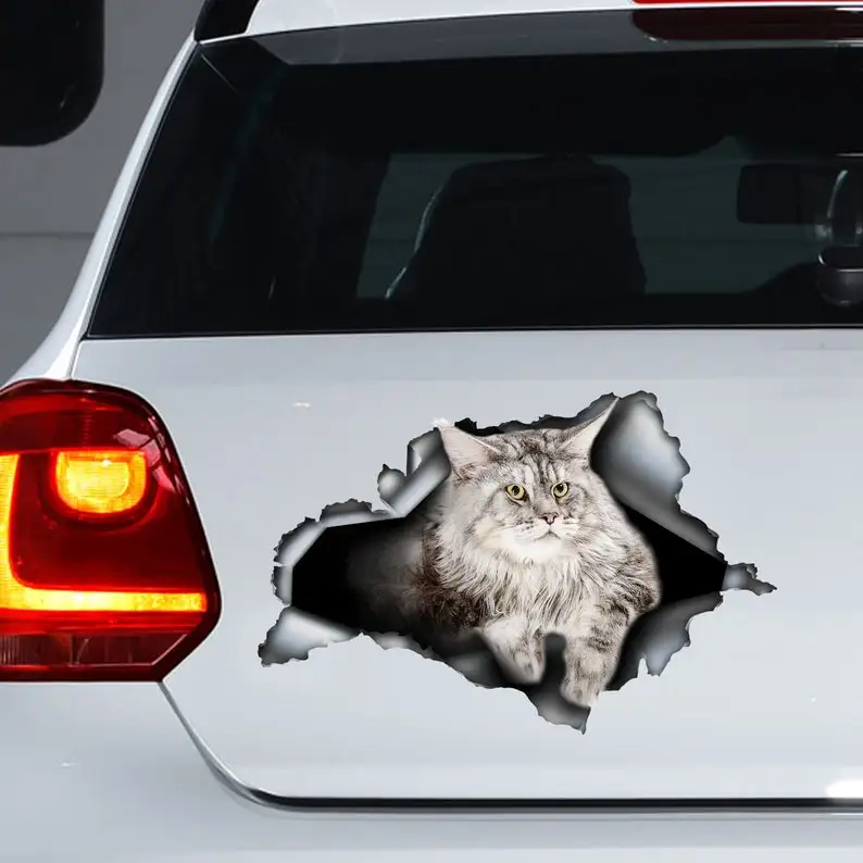 

Grey Maine Coon car decal, Grey cat decal, grey Maine Coon sticker