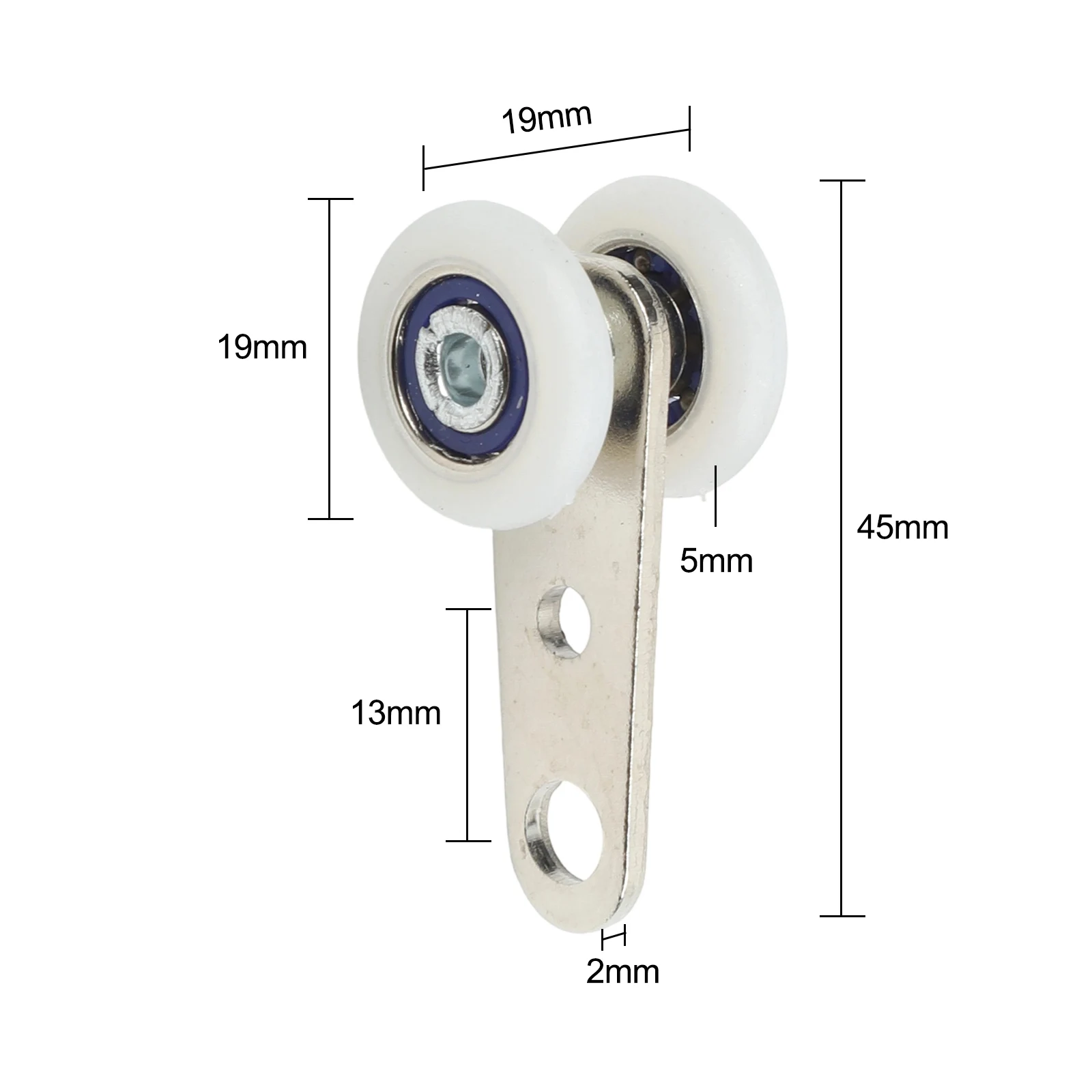 2/4 Pcs Metal Sliding Door Pulley Block With 2 Plastic Wheels For Smooth Quiet Motion On Cabinets And Wooden Doors