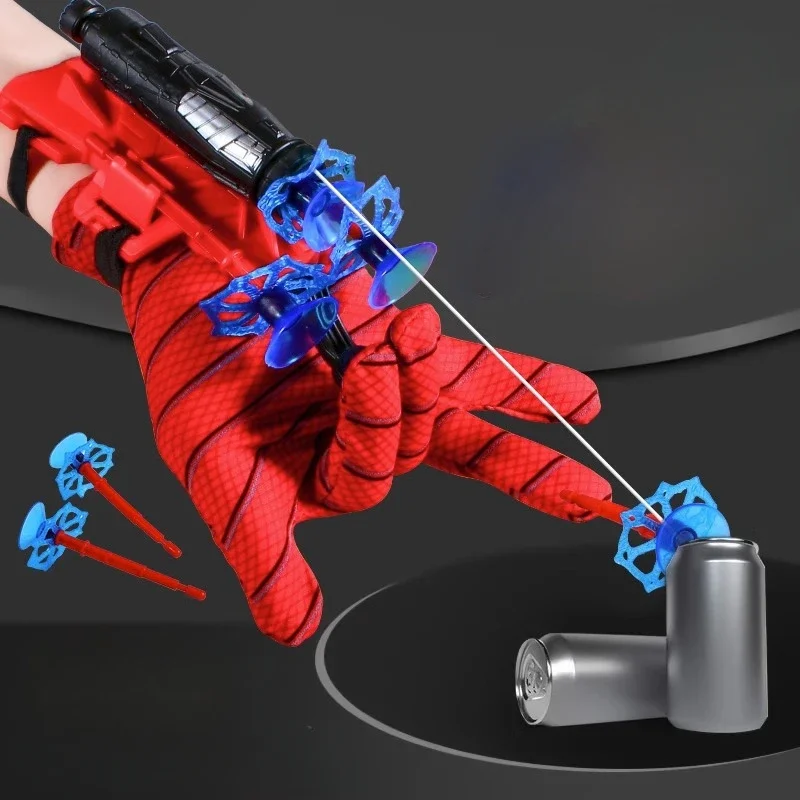 New SpiderMan Wearable Gloves Soft Bullet Emitter Marvel Movies Toy Gun Children Spin Suction Cup Ejection Toy Kid Birthday Gift