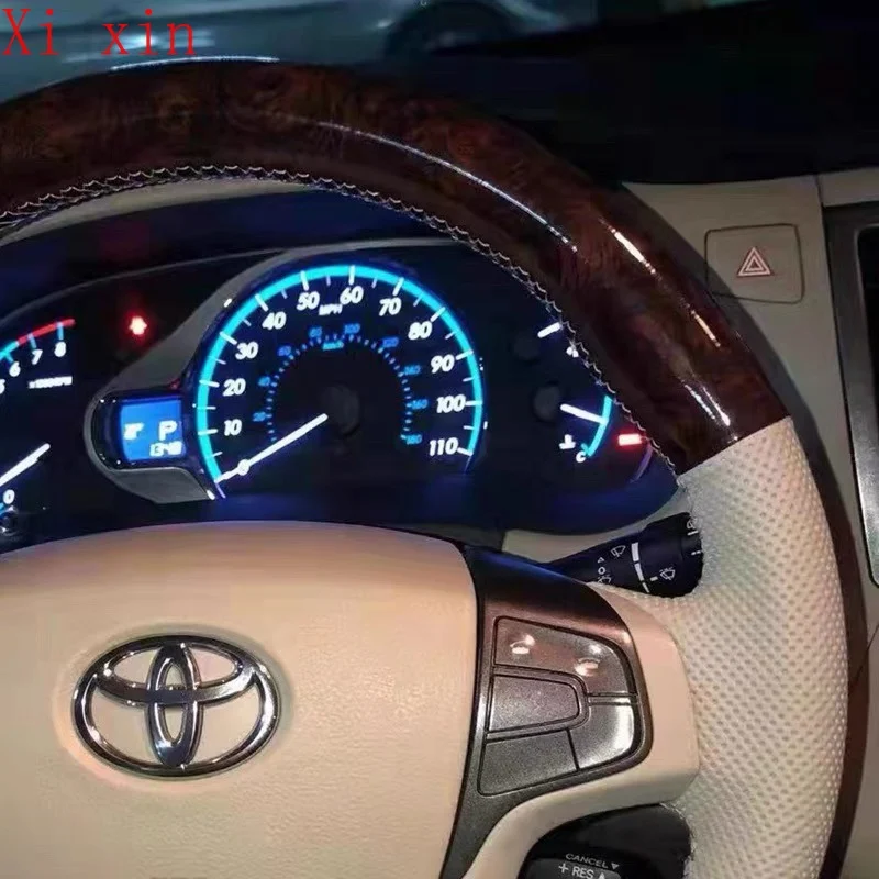 For Toyota old Sienna 2011 special imitation peach skin leather hand sewn steering wheel cover