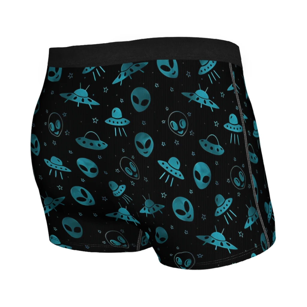 Aliens and UFOs Pattern  Underpants Breathbale Panties Man Underwear Sexy Shorts Boxer Briefs