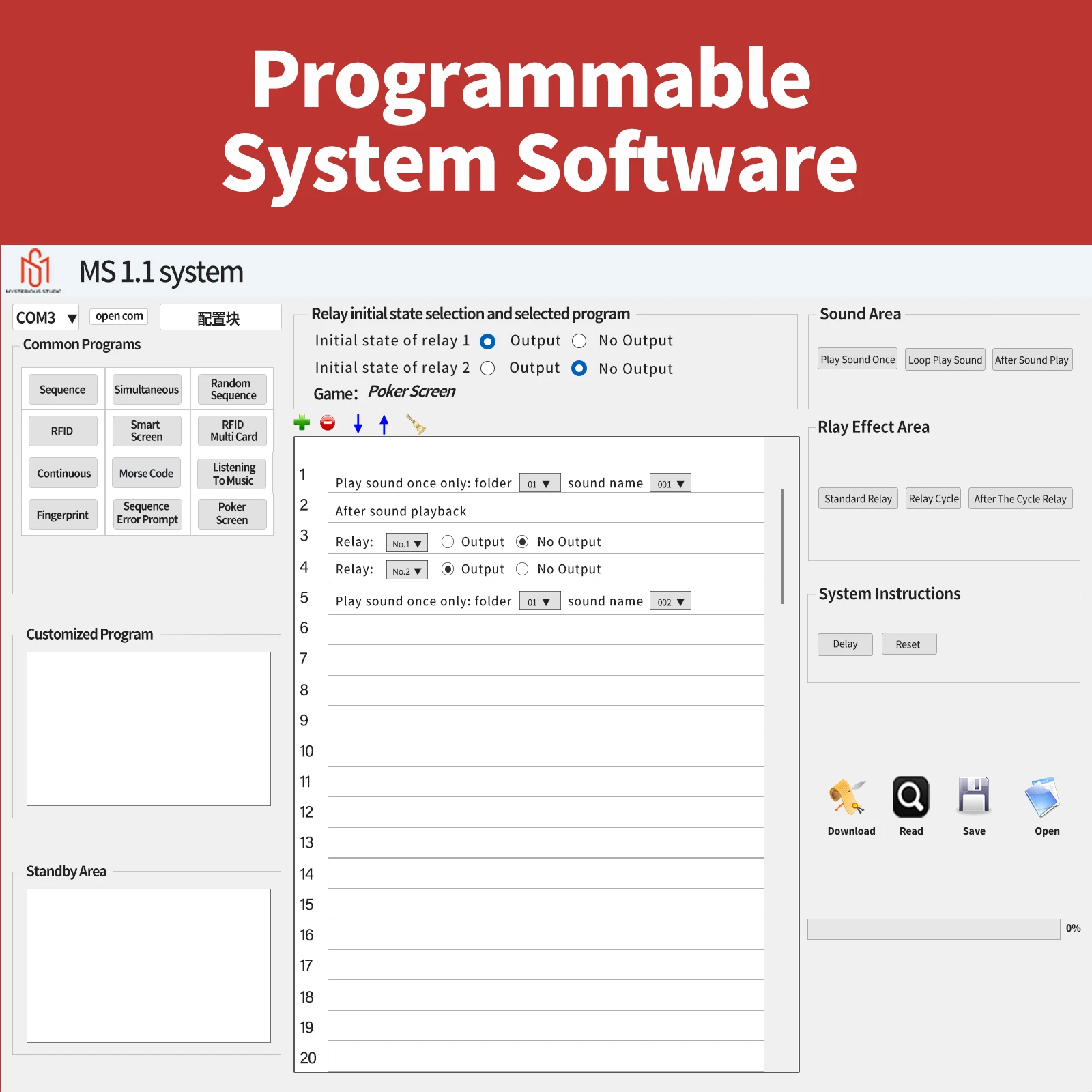 Mysterieuze Studio Escape Room Rekwisieten Elektronisch puzzelspel Schitterend 1987, GY Smart Screen Poker Edition