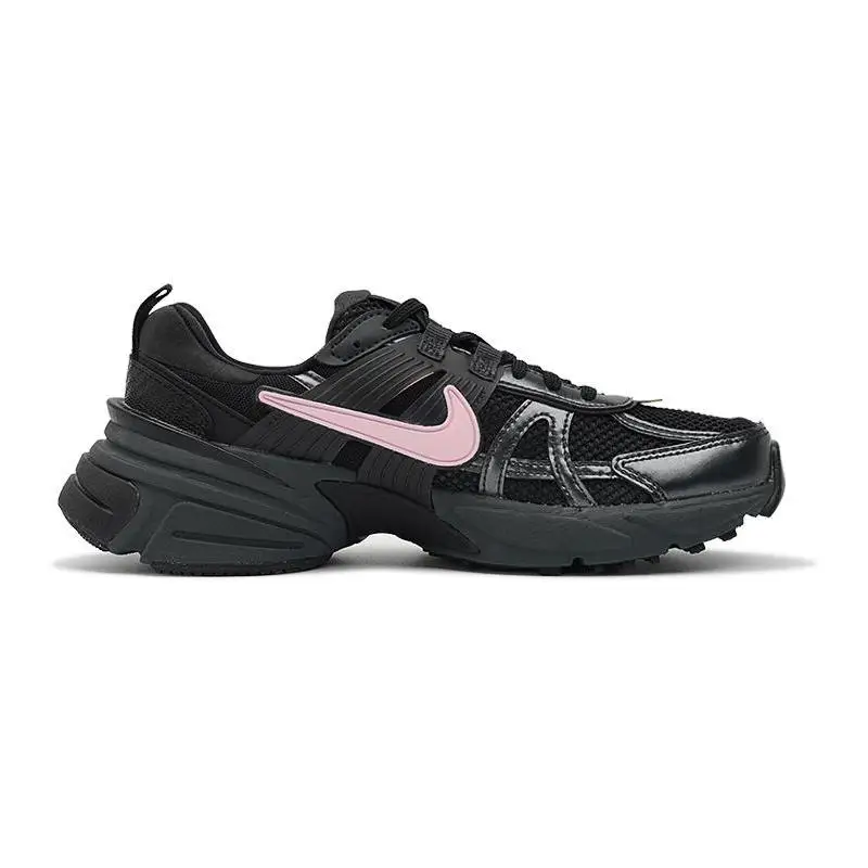 【Customize】Nike V2K Run Running Shoes Women's Low-top Black/pink Sneakers shoes FD0736-001