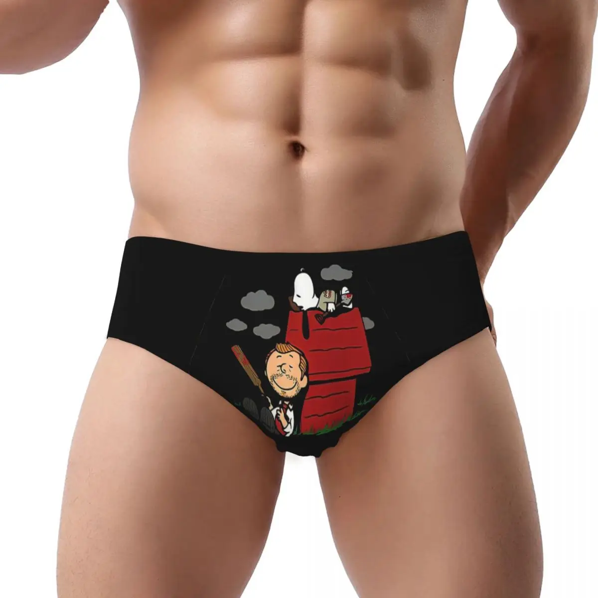 Custom S-Snoopys Sleeping Men's Briefs Panties Men Comfort Cartoon Underwear Underpants