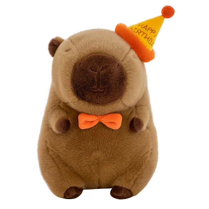 Capibara muñeco de peluche lindo Capibara Anime juguete esponjoso Kawaii Plushie muñeca de feliz cumpleaños regalo para niña amiga animales de peluche suaves