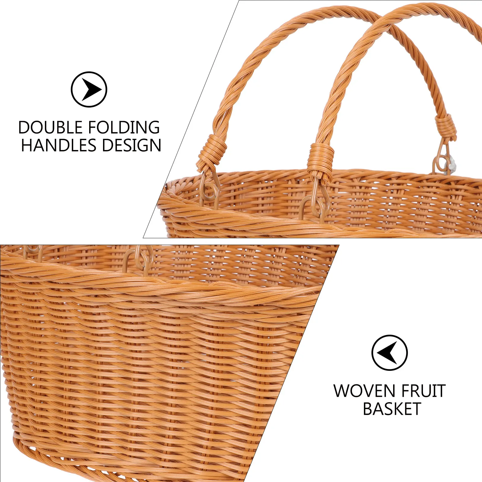 

Decorative Storage Baskets Plastic Flower Woven Fruit Basket Multifunctional Kitchen Bar Home Decor Elegant Unique