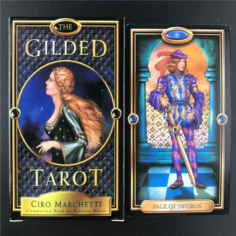 The Gilded Tarot Card Deck Board Cards English Edition Mysterious Tarot Board Game Family Party Cards Game Entertainment