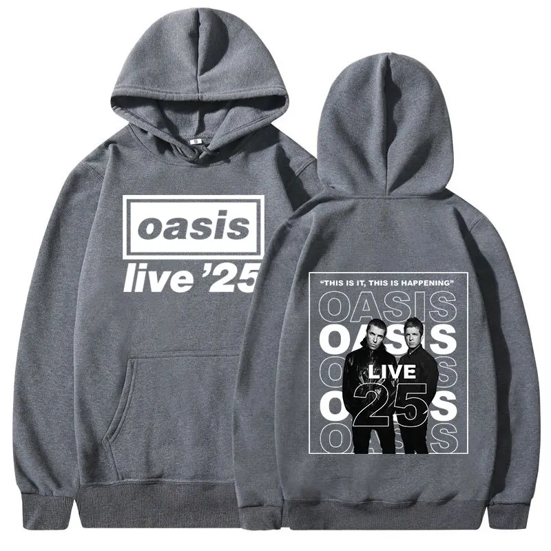 2026 Unisex O-Oasis Live 25 Tour Print Hoodie Rockband Streetwear Herren Damen Casual Pullover Sweatshirt – Detail 4