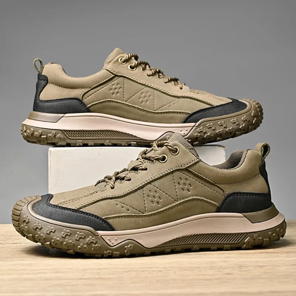 

Genuine Leather Men Hiking Shoe Antiskid Outdoor Man Sneakers Climbing Shoes Luxury Quality Men Treking Footwear Hiking Trainers