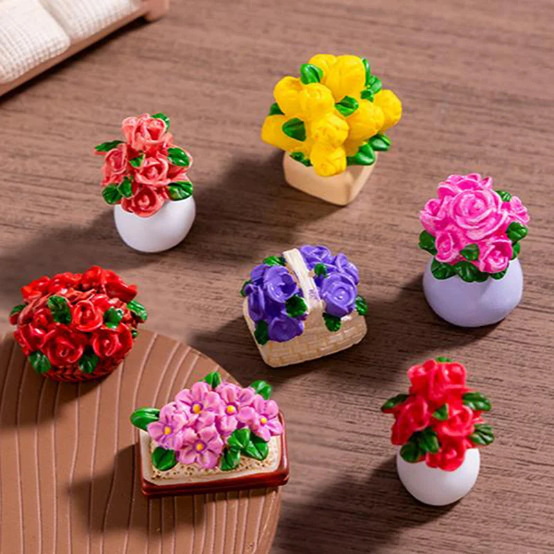 小さな鉢植えのシミュレーションブーケ、DIYジュエリー、樹脂アクセサリー、装飾装飾品、家の装飾、文房具のギフト