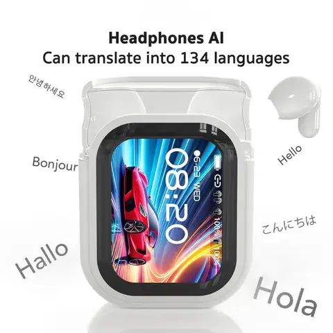2026 New Auriculare Traductor DeIdioma Earphone AI Translator Real-Time Translation Smart LCD Screen Headphone BT6.0 TWS Earbud