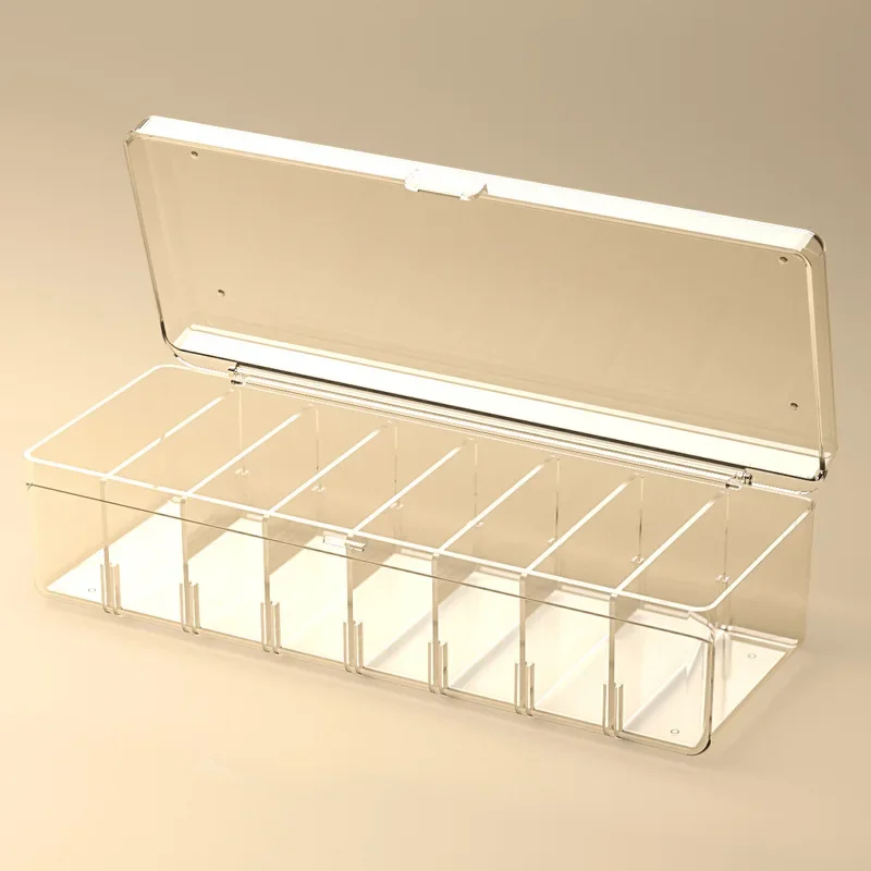 Transparent Plastic Card Clamshell Storage Box Kpop Photo Card Game Card Large Capacity 8slot Multi-function Desktop Storage Box