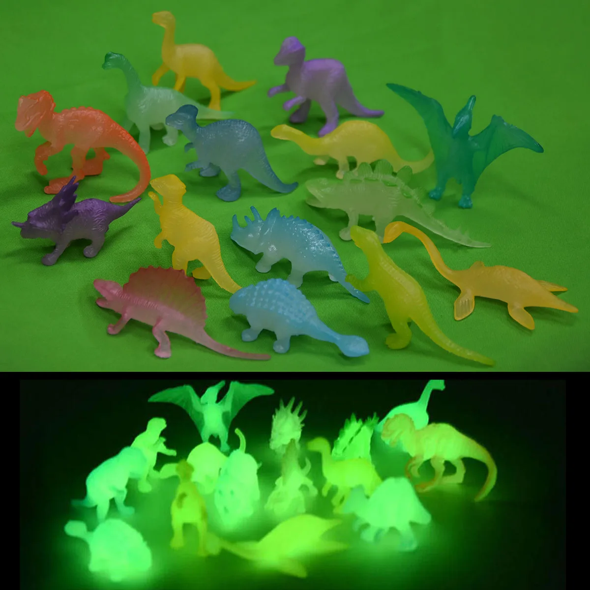 8/16 Pieces/bag Jurassic World Noctilucent Glow In The Dark Dinosaur Blocks Kids Action Figure Collectible Model Toy